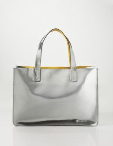 Silver tote bag, midlife chic