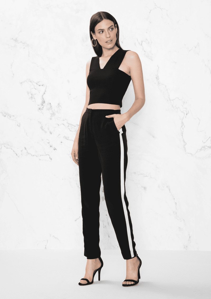 Side stripe trousers