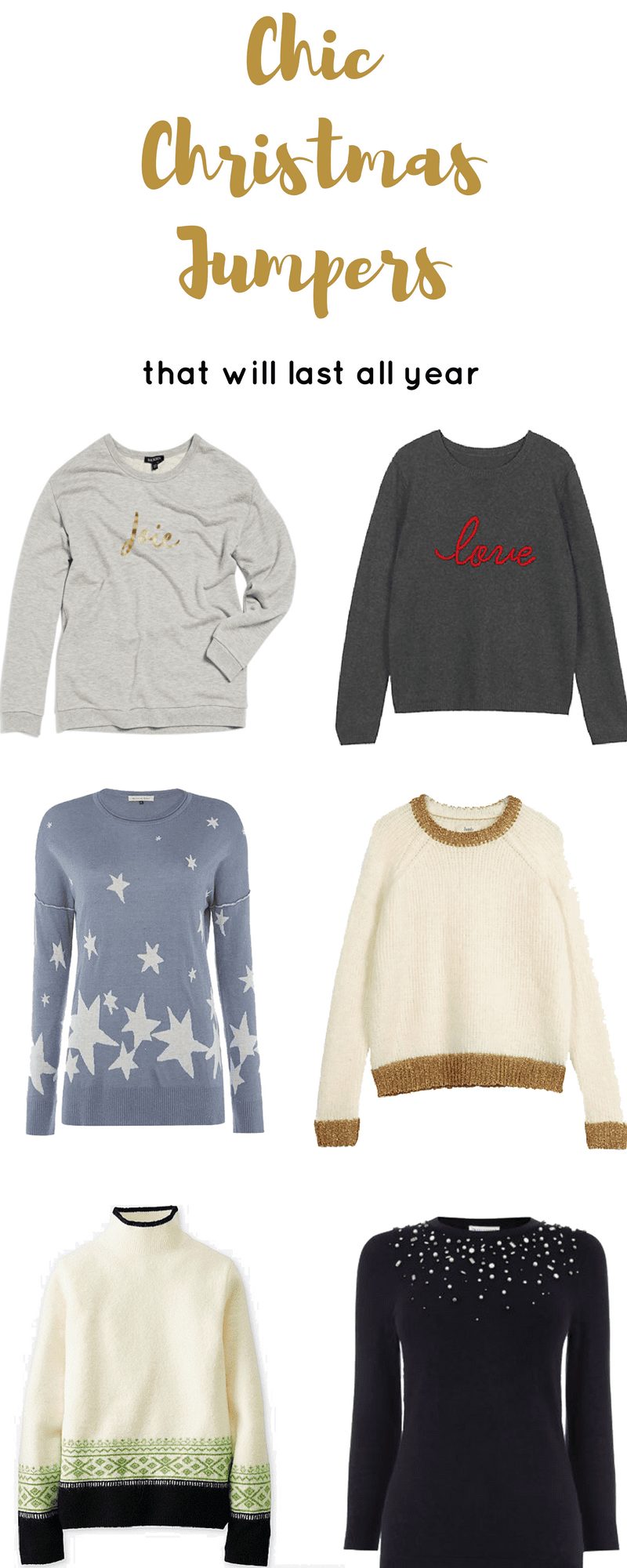 chic Christmas jumpers 2017