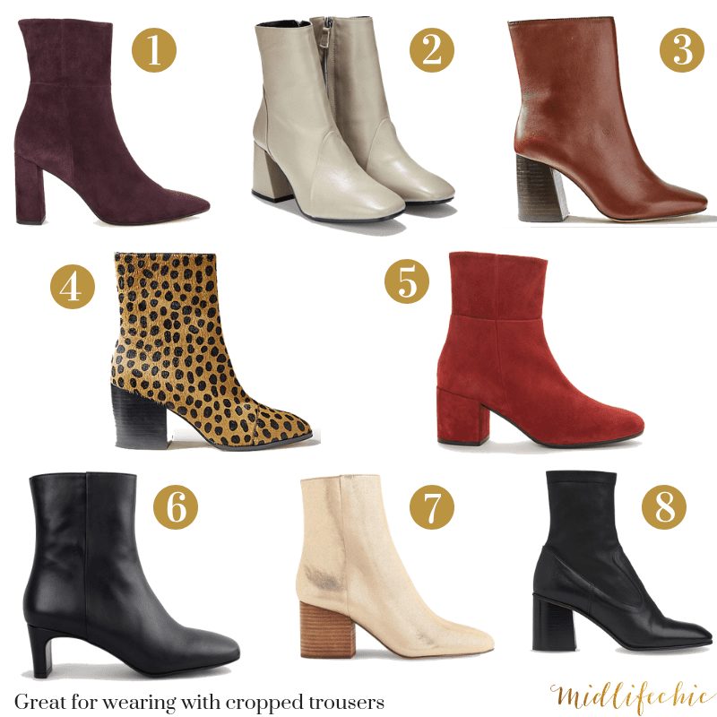 best ankle boots for different trouser shapes