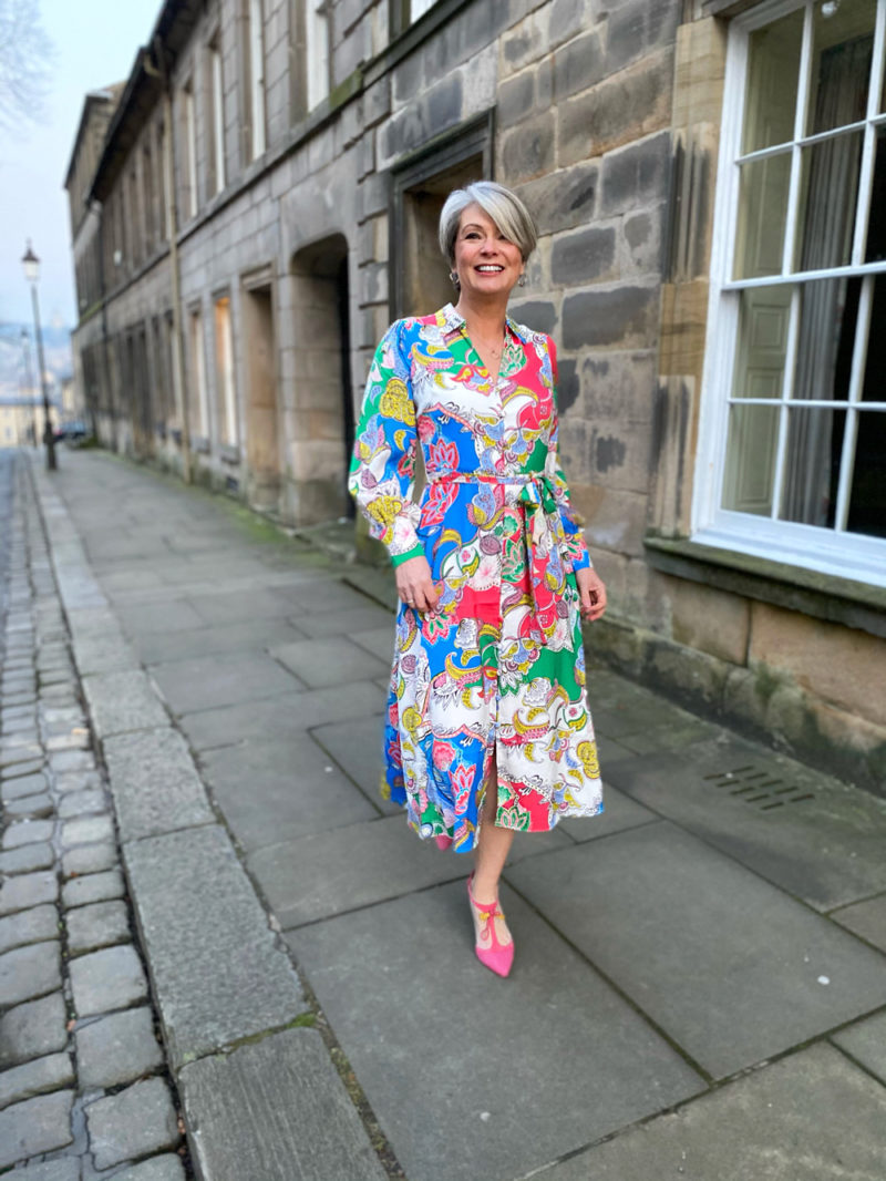 Midlifechic retro patterned midi-dress Boden 21