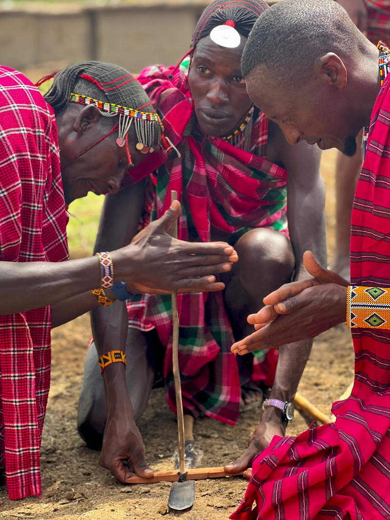 Masai Warriors Kenya firelighting