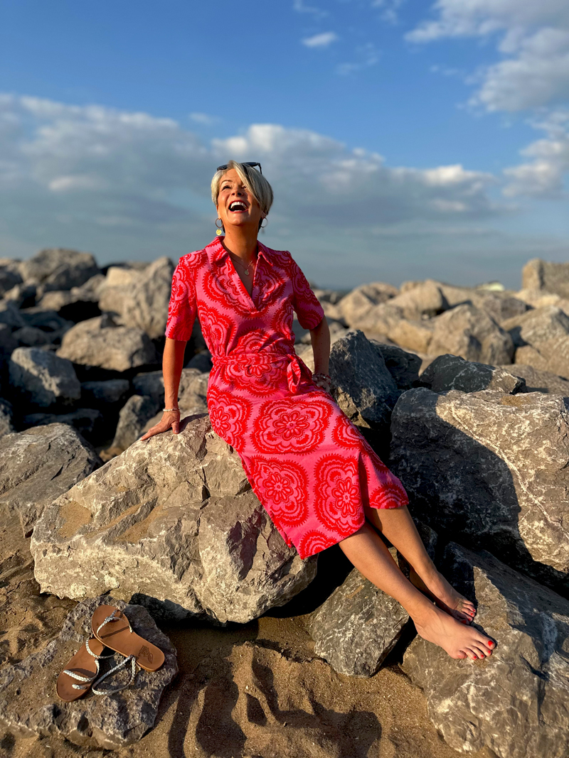 Boden-towelling-dress Nikki Garnett, Midlifechic